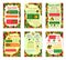 Vector labels tropical exotic fruit juice icons