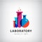 Vector laboratory, chemical, medical test logo