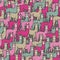 Vector lama seamless pattern in pink and beige