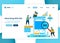 Vector landing page design of advertising with seo. Target keywords to increase traffic. Illustration of landing page, website,