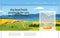Vector landing page design template with beautiful flat countryside village farm landscape illustration.
