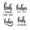 Vector lashes lettering beauty salon. Lash maker, extensions designs