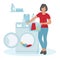 Vector Laundry service Washing clothes Household