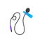 Vector lavalier microphone in a hand-drawn style, bright colors.