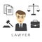 Vector lawyer, attorney or jurist concept background