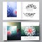 Vector layout of two cover templates for square bifold brochure, flyer, cover design, book design, brochure cover. 3d