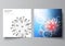 Vector layout of two square cover templates for brochure, magazine, cover design, book design, brochure cover. 3d