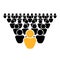 Vector Leadership Concept Icon, Out of Crowd, Be Different, Leader.