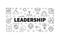 Vector Leadership creative horizontal outline illustration