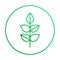 Vector leaf thin linear icon for ecology and organic emblem with outline style.