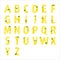Vector lemon alphabet. Fruit yellow letters design