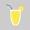 Vector lemonade drink icon illustration isolated on grey background