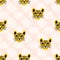 Vector leopard jungle animal seamless pattern