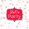 Vector : Let\'s party vintage label with paper shoot at backgroun