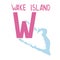 Vector. Letter W and country Wake Island.  Ðlphabet