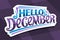 Vector lettering Hello December