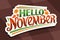 Vector lettering Hello November