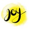 Vector lettering joy yellow background watecolor