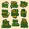 Vector lettering sticker set for St Patrick day.