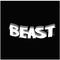 Vector lettering white word Beast