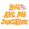 Vector lettering you are my sunshine. Valentines Day.