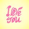 Vector letters l love you text doodles