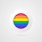 Vector LGBT flag sign. Isolated lesbian gay bisexual transgender rainbow circle symbol. Glossy illustration icon for pride parade