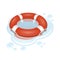 Vector lifebuoy with water