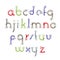 Vector light acrylic alphabet letters set, hand-drawn colorful f