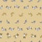 Vector Light brown Origami Cats with Mouse seamless background pattern