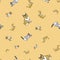 Vector Light brown Origami Cats seamless background pattern