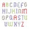 Vector light painted alphabet capital letters set