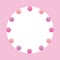 Vector Light Pink Baby Girl Birthday Party Pom Poms Circle Set and Round Frame. Great for handmade cards, invitations