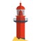 Vector lighthouse illustration beacon hope symbol on white