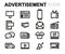 Vector line advertising icons set