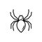Vector line art spider isolated on white background. Insect with eight legs for Halloween design
