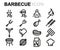 Vector line barbecue icons set