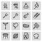 Vector line barbecue icons set