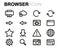 Vector line browser icons set