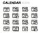 Vector line calendar icons set