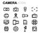 Vector line camera icons set