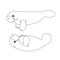 Vector line cartoon animal clip art