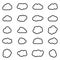 Vector line cloud shapes set on white background