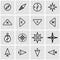 Vector line compass icon set