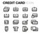 Vector line credit card icons set