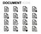 Vector line document icons set