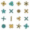 Vector line fans and propellers icon set