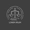 Vector line flat libra logo icon background