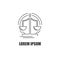 Vector line flat libra logo icon background