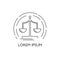 Vector line flat libra logo icon background